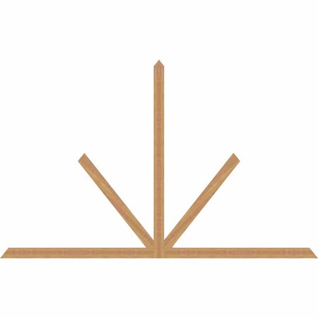 Ekena Millwork Saratoga Timber Gable Bracket, Western Red Cedar, 108"W x 68"H x 1 1/2"D x 3 1/2"F, 15/12 Pitch GBW108X68X0204SAR00SWR